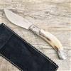 ARBURESA COLTELLO ARTIGIANALE SARDO da scuoio 21, CM ARBURESA CORNO di MUFLONE lama 9 cm