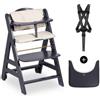 Hauck Seggiolone Evolutivo Beta+ Dark Grey con Cuscino e Vassoio di Hauck