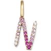 SINGULARU - Charm Letter Spark Sakura. Iniziale in Argento Sterling con Finitura Placcata Oro 18Kt e Zirconi. Gioielli da Donna. Lettera N