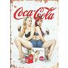 Sconosciuto Coca Cola Vintage Wall Pubblicità Retro Targa in Metallo Cucina Drink Pop UK 2 ragazze (taglia A5 (200 x 150 mm)