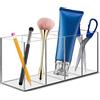 xocome Porta Trucchi Organizer a 4 Scomparti - Porta Trucchi Trasparente in Acrilico - per Trucco, Casa, Ufficio, Bagno (Trasparente)