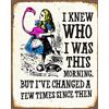 Chill Targa in metallo con scritta in inglese Alice nel paese delle meraviglie I've Changed, 15,2 x 20,3 cm, stampa artistica vintage retrò, TN1033