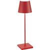 Zafferano, Poldina Pro, Lampada da Tavolo Ricaricabile e Senza Fili con Controllo Touch, Utilizzabile anche come Lampada da Esterni, Dimmer, 2200-3000 K, Altezza 38 cm, Colore Rosso
