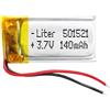 Liter energy battery Batteria 501521 LiPo 3.7V 140mAh 0.518Wh 1S 5C Liter Energy Battery per l'elettronica Ricaricabile Telefono Portatile Smartwatch Orologio GPS - Non adatto per Radiocomando 23x15x5mm (140mAh|501521)