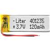 Liter energy battery Batteria 401235 LiPo 3.7V 120mAh 0.444Wh 1S 5C Liter Energy Battery per l'elettronica Ricaricabile Telefono Portatile Smartwatch Orologio GPS - Non adatto per Radiocomando 37x12x4mm (120mAh|401235)