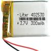 Liter energy battery Batteria 402530 LiPo 3.7V 300mAh 1.11Wh 1S 5C Liter Energy Battery per l'elettronica Ricaricabile Telefono Portatile Smartwatch Orologio GPS - Non adatto per Radiocomando 32x25x4mm (300mAh|402530)