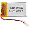 Liter energy battery Batteria 502035 LiPo 3.7V 300mAh 1.11Wh 1S 5C Liter Energy Battery per l'elettronica Ricaricabile Telefono Portatile Smartwatch Orologio GPS - Non adatto per Radiocomando 37x20x5mm (300mAh|502035)