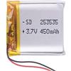 Liter energy battery Batteria 253535 LiPo 3.7V 450mAh 1.665Wh 1S 5C Liter Energy Battery per l'elettronica Ricaricabile Telefono Portatile Smartwatch Orologio GPS - Non adatto per Radiocomando 37x35x3mm (450mAh|253535)