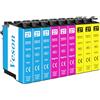 Veson 27XL Cartucce per Epson 27XL colori, compatibili con Epson Workforce WF-3620 WF-3640 WF-7110 WF-7210 WF-7610 WF-7620 WF-7710 WF-7715 WF-7720 (3 Ciano, 3 Magenta, 3 Giallo)