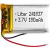Liter energy battery Batteria 241837 LiPo 3.7V 180mAh 0.666Wh 1S 5C Liter Energy Battery per l'elettronica Ricaricabile Telefono Portatile Smartwatch Orologio GPS - Non adatto per Radiocomando 39x18x3mm (180mAh|241837)