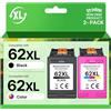 Prodoki 62 XL Cartuccia d'inchiostro di ricambio per cartuccia HP 62 nero e colore XL per cartuccia HP 62XL per Envy 5640 5540 7640 5547 5548 5642 5644 OfficeJet 5740 5742 200 250 (2er-Pack)