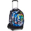 Seven Trolley Scuola Jack 8 Ruote BUZZY NOTE BOY, Multicolore, 34 L, Scomponibile, 3 in 1, Tasche multifunzione, Cross-over System, Barra telescopica, Scuola elementare e media, Bambino, Ragazzo