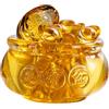 AOFEGRLT Feng Shui Golden Treasure Bacina/ciotola con 42 statuette in cristallo Yuan Bao lingotto per buona fortuna, ricchezza e prosperità (8 cm)