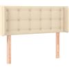 vidaXL Testiera con orecchie in tessuto crema 93x16x78/88 cm
