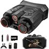 PYKRONZ Occhiali per visione notturna 4K con telemetro - Zoom digitale 16X, schermo LCD da 4 pollici, batteria ricaricabile da 10000 mAh, scheda TF da 64 GB, registrazione video e audio per campeggio e caccia