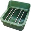 Kerbl Mangiatoia con barre metalliche, per montaggio a parete, verde, 33x28x33,5cm, 9l, plastica infrangibile, 1 posto pasto, con tappo di scarico