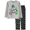 Popgear Minecraft Inizio Partita Ragazzi Lungo Pajamas Set Nero Heather Grey / 146 | PS4 PS5 Xbox Videogiocatore da Regalo, Scuola Maschile Pigiama, i Vestiti dei Bambini, Compleanno dei Capretti Idea Regalo