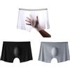 Besurjameso - Slip da uomo - biancheria intima 3D stereo a pezzo unico - boxer in seta ghiaccio traspirante - senza cuciture - sexy - trasparente, Small