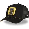 Capslab Snapback Cappellino da uomo e donna, berretto da Trucker Doggy Style, regolabile, nero/giallo, Taglia unica