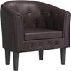 vidaXL Poltrona Cabriolet Marrone in Similpelle