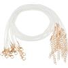 QUARKZMAN 20Pezzi Filo Per Collana Cerato All'ingrosso, 18 Pollici E 1.5Mm Di Diametro Cordino Per Collana Con Chiusura Per Pendenti, Bracciali, Collane, Accessori, Bianco