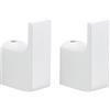 GEDY G-Kuala Lumpur, 2 Appendi Abiti Singoli, Colore Bianco, Porta Abiti Realizzati in Cromall, Ottone e Vetro, Garanzia 2 Anni, Misure 5,3 x 2 x 3,3 CM e Peso 0,196 kg, Design R&S Gedy