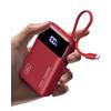 INIU Power Bank, Piccolo 45W Ricarica Rapida 20000mAh Powerbank con Cavo USB C Integrati, Sicuro in Aereo, Essenziale da Viaggio, Caricatore Portatile per iPhone 17 16 Pro, Xiaomi, Samsung, Rosso