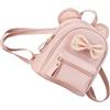 Hemobllo Zaino Mini Rosa per Ragazze Fiocco Decorativo, Spallacci Regolabili, Leggero e Capiente, per Attività Quotidiane e Scuola