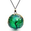 EternalOrgone Albero fatto a mano della collana cristallina cristalli di malachite a doppia pietra gemelli curando pendant chakra orgonite fortunatamente yoga meditazione - corda regolabile