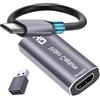 Extenuating Threads Cam Link - Scheda di acquisizione video 4K, da HDMI a 1080p di tipo C, per sistema Windows, Mac OS, per streaming, riunioni di gioco, con adattatore USB C per regolare PS3 4, Switch, Xbox