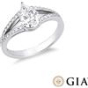 Gioielli di Valenza Anello con diamante taglio goccia 1.00ct GIA in oro bianco 18k