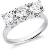 Gioielli di Valenza Anello trilogy lineare in oro bianco 18k con tre diamanti