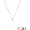 Gioielli di Valenza Collana con diamante taglio cuore 0.50ct GIA in oro bianco 18k