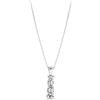 Gioielli di Valenza Collana trilogy a scalare in oro bianco 18k con diamanti, 0,50ct