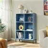 [en.casa] Libreria a 6 Ripiani Aperti Scaffale da Terra con Scomparti Vani Portaoggetti Libri Mobile Espositore per Soggiorno Cameretta Corridoio Ufficio 120 x 80 x 30 cm - Blu