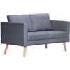 vidaXL Divano in Tessuto a 2 Posti Grigio Scuro Divanetto Sofa Arredo Casa