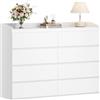 Hzuaneri Cassettiera, Cassettiera camera da letto con piano superiore | 8 Cassetti, Mobile Ingresso, Stile Moderno, Adatto per Soggiorno, Camera da Letto, 40 x 120 x 108 cm, Bianco DC32903X