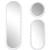 HOME DECO FACTORY, HD0382, Specchio Decorativo Bianco, Set da 3, Design Moderno ed Elegante, Effetto ingrandimento, Facile da installare e manutenere, Dimensioni H75 cm, Colore Bianco