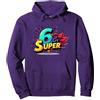 Mademark 6 & Super: Celebrazione di Compleanno in Stile Fumetto Vivace Felpa con Cappuccio, Unisex per Adulti, Verde Foresta, S