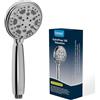 HNNHOME HydroPulse - Soffione doccia portatile ad alta pressione, 100 mm, 6 modalità di spruzzo, ricambio universale (cromato)