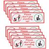 SG Store 10 Adesivi In PVC Da 15x5 Cm Per WC Per Favore Non Fare Pipì In Piedi Promemoria