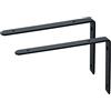 Sayayo Staffe per Mensole Staffe a L 4mm di Spessore Staffe per Mensole Pesanti Staffa Mensola da Parete Squadrette Angolari 200mm * 140mm, Acciaio inossidabile Nero, 2 pezzi, EJ5208B-2P