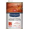 STARWAX - Cera nutriente per Tomettes e Terres Cotte Tinta Rossa - Abbellisce, nutre e protegge - Patina all'antica - Non scivolosa - Formula Anti Macchia - Made in France - 1L - 30 m²