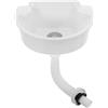 Abaodam Lavabo Piccolo con Design Angolare Versatile e Funzionale da senza Fori in Plastica Bianco Mini Lavandino Salvaspazio per Dormitorio e Camper
