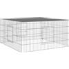 vidaXL Gabbia per conigli 110x110x55 cm Ferro zincato