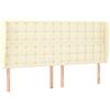 vidaXL Testiera con orecchie crema 163x23x118/128 cm in Pelle finta