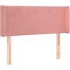 vidaXL Testiera con orecchie Rosa 103x16x78/88 cm Velluto
