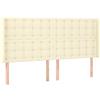 vidaXL Testiera con orecchie crema 163x16x118/128 cm in Pelle finta