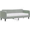 vidaXL Letto da giorno con materasso grigio chiaro 80x200 cm in velluto