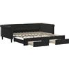 vidaXL Letto da giorno allungabile con cassetti nero 100x200 cm in velluto